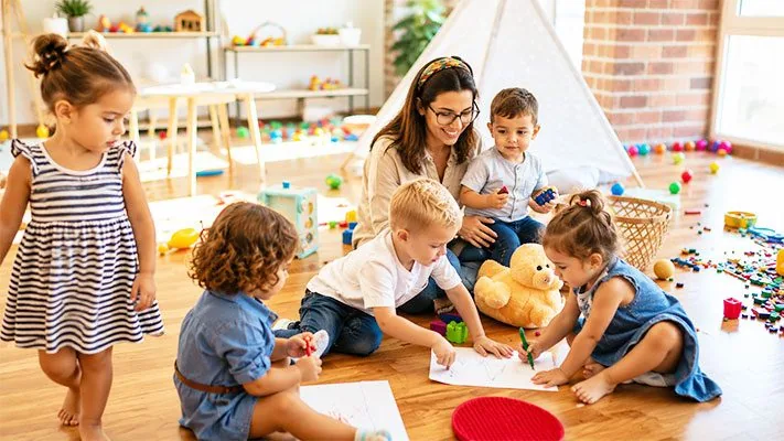 Toddlers participating in play-based learning at Kinder Grove child care centre